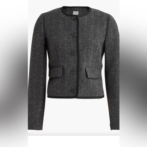 NWT J.Crew Gray size 12  Tweed Blazer with Tailored Silhouette